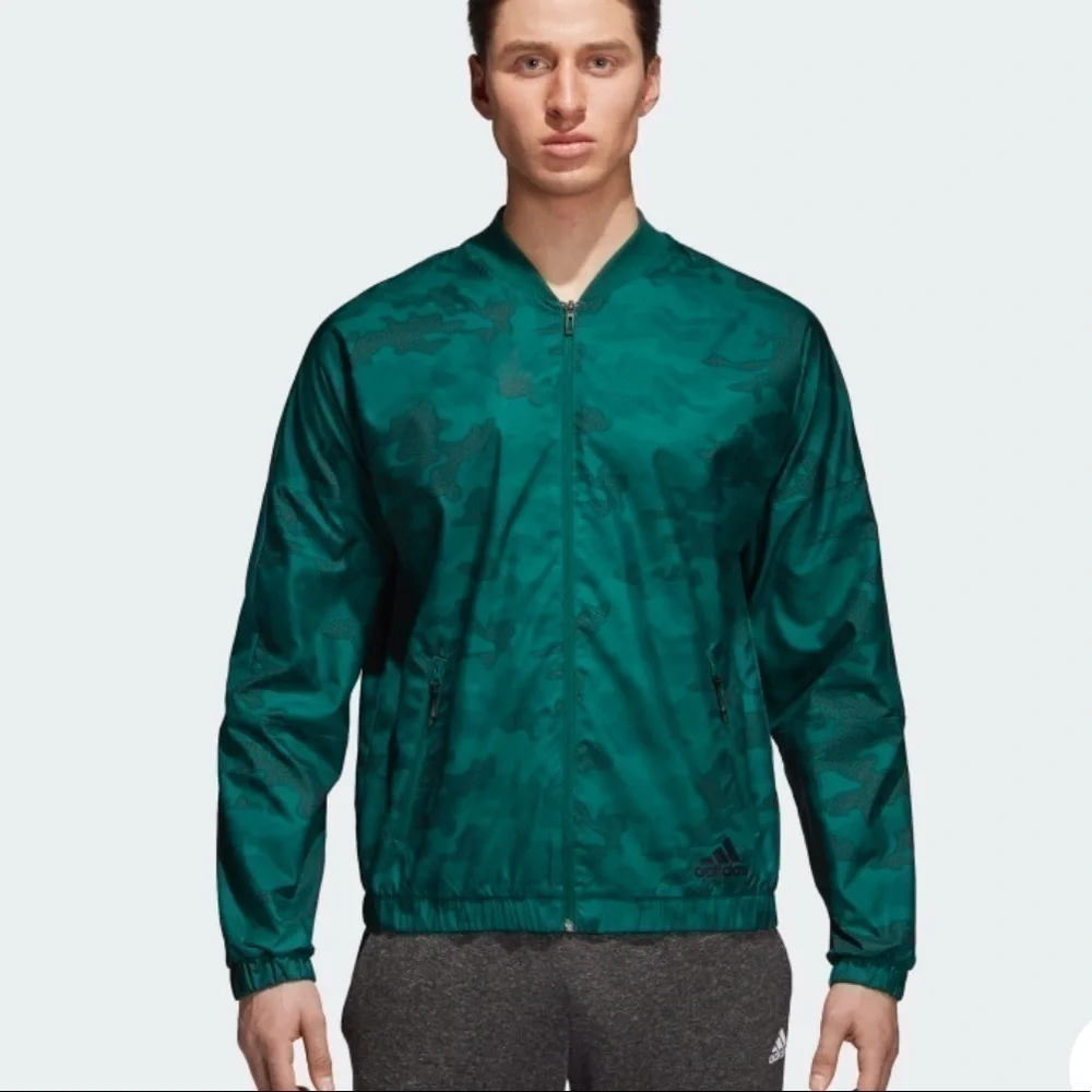 Adidas Woven Jacket Track Top | Green Black Camo S